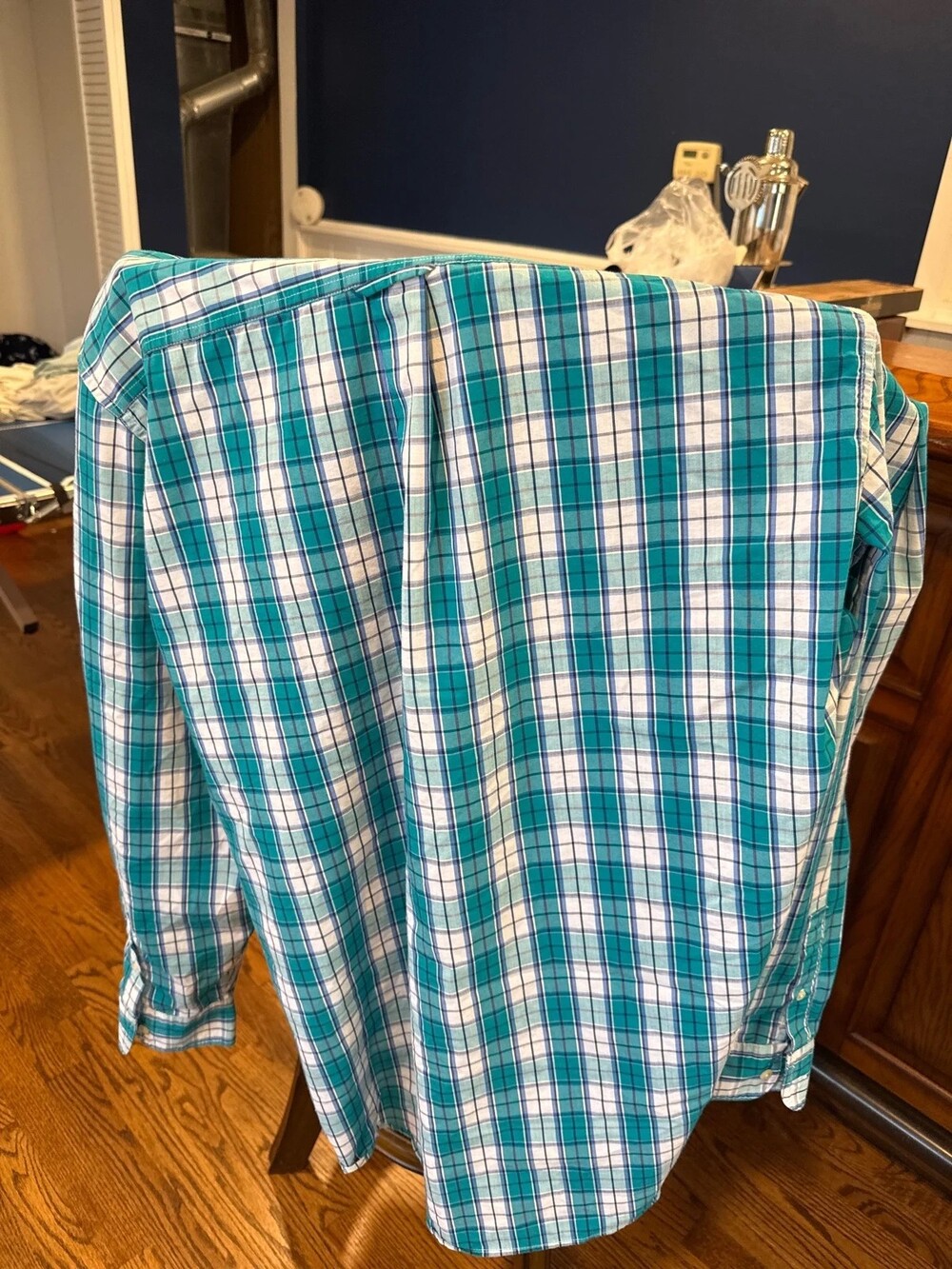 Chaps Aqua Color patterned Button Up XLT - Picture 5 of 6